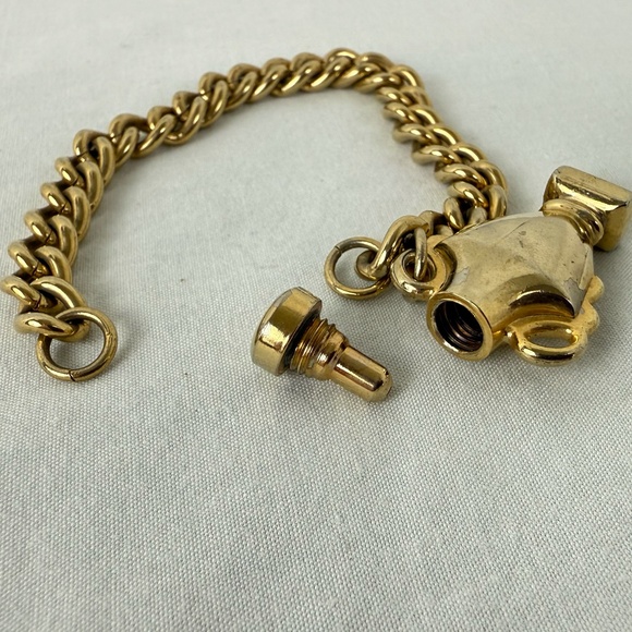Vintage Miniature Gold Perfume Bottle Bracelet **Read** - Picture 2 of 4